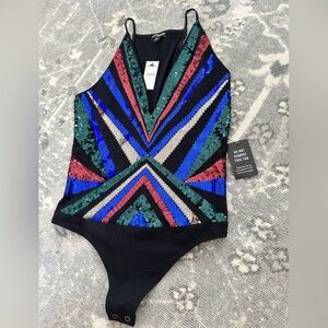 NWT Express sequin bodysuit